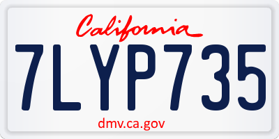 CA license plate 7LYP735
