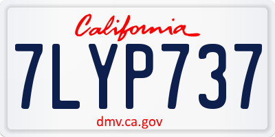CA license plate 7LYP737
