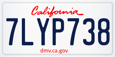 CA license plate 7LYP738