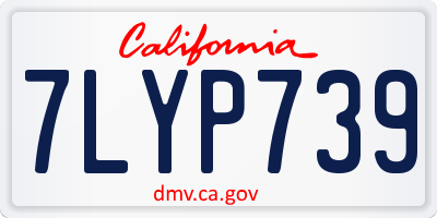 CA license plate 7LYP739