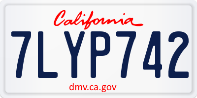 CA license plate 7LYP742