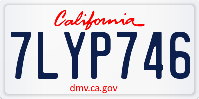 CA license plate 7LYP746