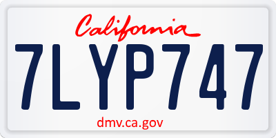 CA license plate 7LYP747