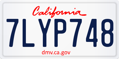 CA license plate 7LYP748