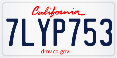 CA license plate 7LYP753
