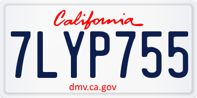 CA license plate 7LYP755