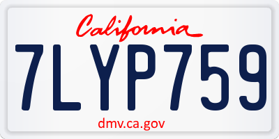 CA license plate 7LYP759