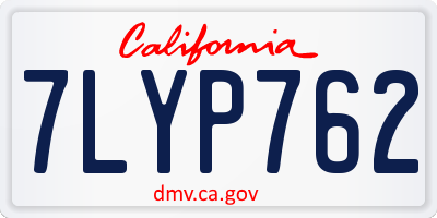 CA license plate 7LYP762