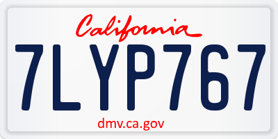 CA license plate 7LYP767
