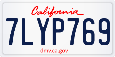 CA license plate 7LYP769