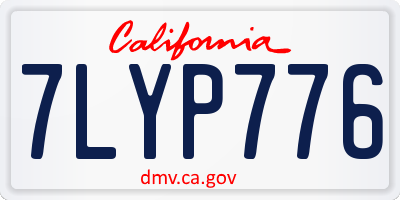CA license plate 7LYP776