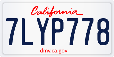 CA license plate 7LYP778