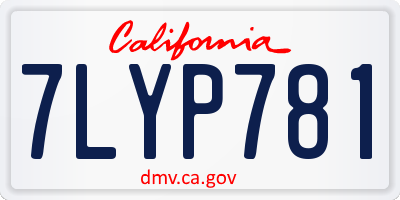 CA license plate 7LYP781