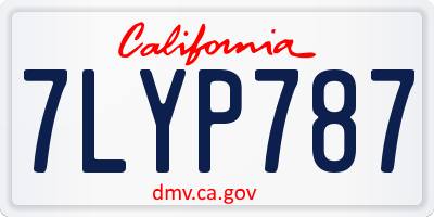 CA license plate 7LYP787