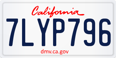 CA license plate 7LYP796