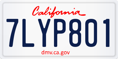 CA license plate 7LYP801