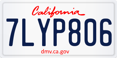 CA license plate 7LYP806