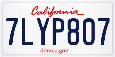 CA license plate 7LYP807