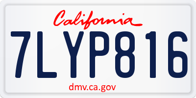 CA license plate 7LYP816