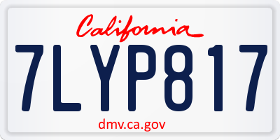 CA license plate 7LYP817