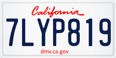 CA license plate 7LYP819