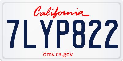CA license plate 7LYP822
