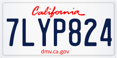 CA license plate 7LYP824