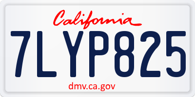 CA license plate 7LYP825
