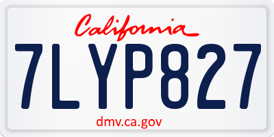 CA license plate 7LYP827