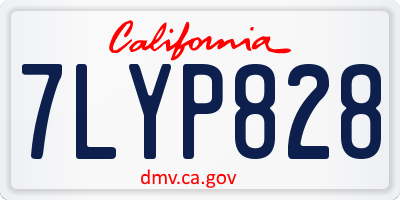CA license plate 7LYP828