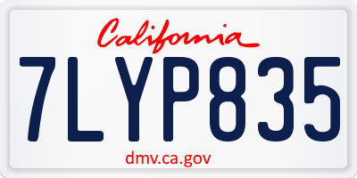 CA license plate 7LYP835