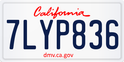 CA license plate 7LYP836
