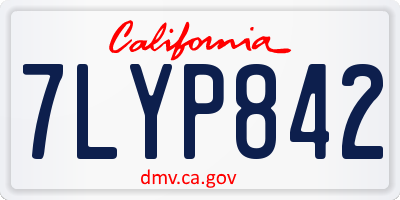 CA license plate 7LYP842