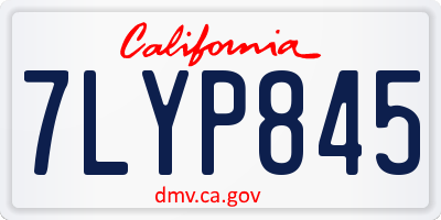 CA license plate 7LYP845