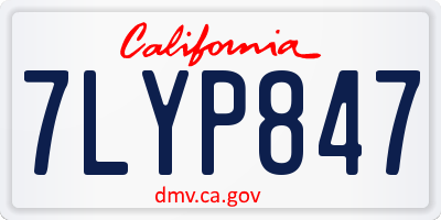 CA license plate 7LYP847
