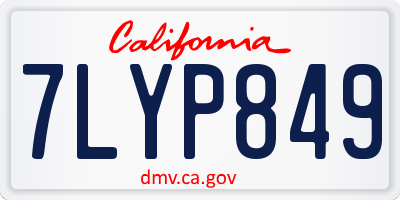 CA license plate 7LYP849