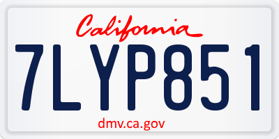 CA license plate 7LYP851