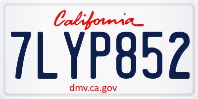 CA license plate 7LYP852