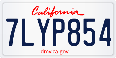CA license plate 7LYP854