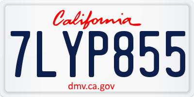 CA license plate 7LYP855