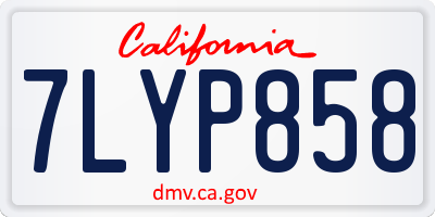 CA license plate 7LYP858