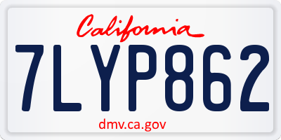 CA license plate 7LYP862