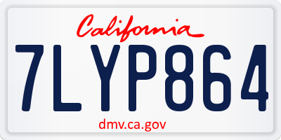 CA license plate 7LYP864