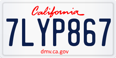 CA license plate 7LYP867
