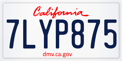 CA license plate 7LYP875