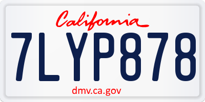CA license plate 7LYP878