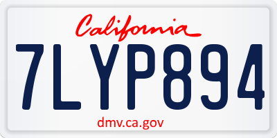 CA license plate 7LYP894