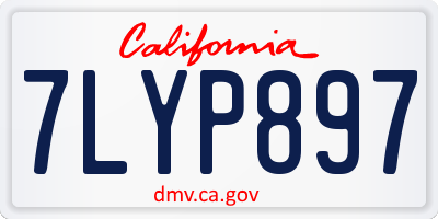 CA license plate 7LYP897
