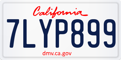 CA license plate 7LYP899