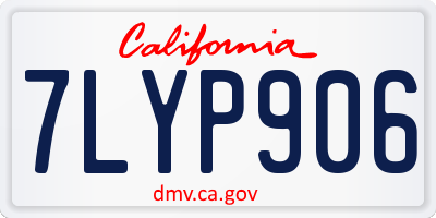 CA license plate 7LYP906